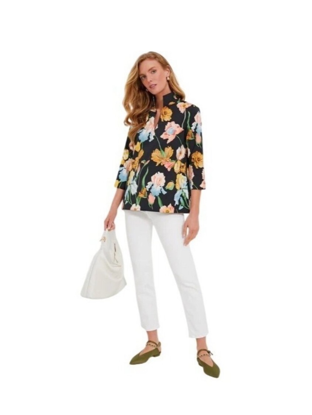 NWOT Tuckernuck size XS Margot  blouse in black floral